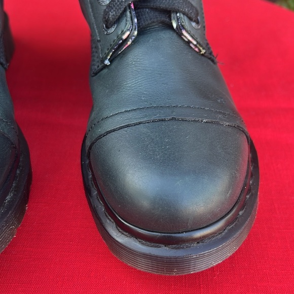 Dr. Martens Triumph Floral Tall 12 Eye Lace Up Mirage Black / Dark Green Boots - Picture 16 of 16